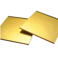 Gold mirror acrylic sheet from Warlond Plastics, reflective and custom-cut with fast shipping for decor and DIY

