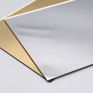 Gold and silver mirror full size acrylic sheet from Warlond Plastics, custom-cut or pickup for projects

